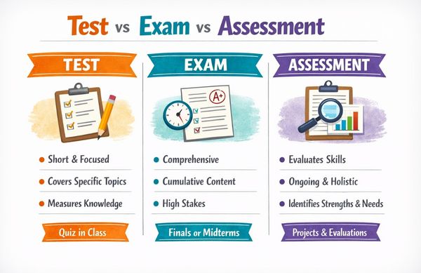 Test vs Exam vs Assessment — The Difference Actually Matters (Here's Why)